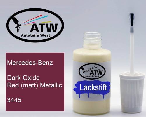 Mercedes-Benz, Dark Oxide Red (matt) Metallic, 3445: 20ml Lackstift, von ATW Autoteile West.